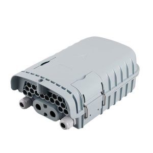 outdoor fiber optic distribution box with 4 cable inlets and 16 outlets