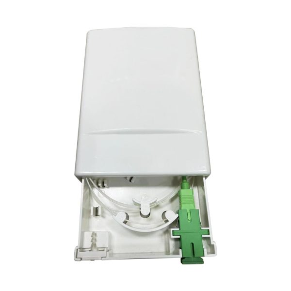 indoor ftth wall outlet with 1 adapter port and 3 cable access points loaded pigtail