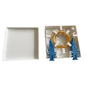 indoor 2 port optical fiber faceplate panel for 2 splices