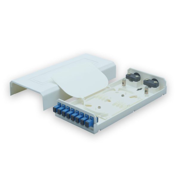 wall mounted fiber patch panel terminated with 8 sc adapters