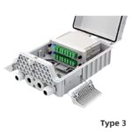 outdoor wall mount 32 port fiber distribution box for plug-in plc splitter and 16 cores splice