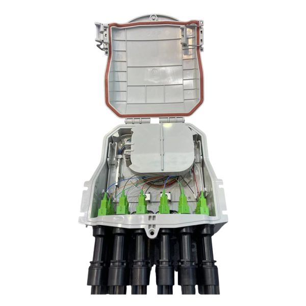 16 port outdoor ftth fiber splitter distribution box with waterproof adapter for 32 cores splices