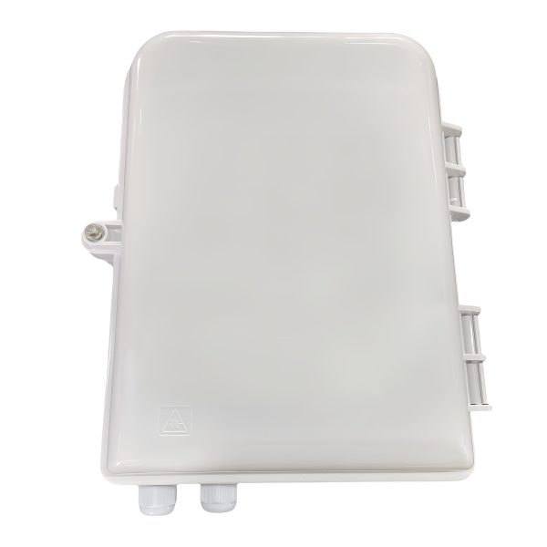weatherproof wall mount 2 in 16 out fiber optic distribution box with 2 cable access point for max 24 splices