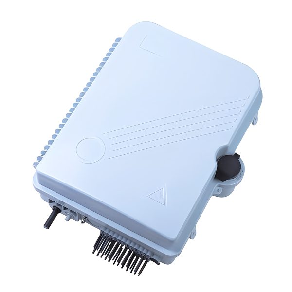outdoor 24 port wall mounted fiber protection box with 2 cable access ports for max 24 core splices