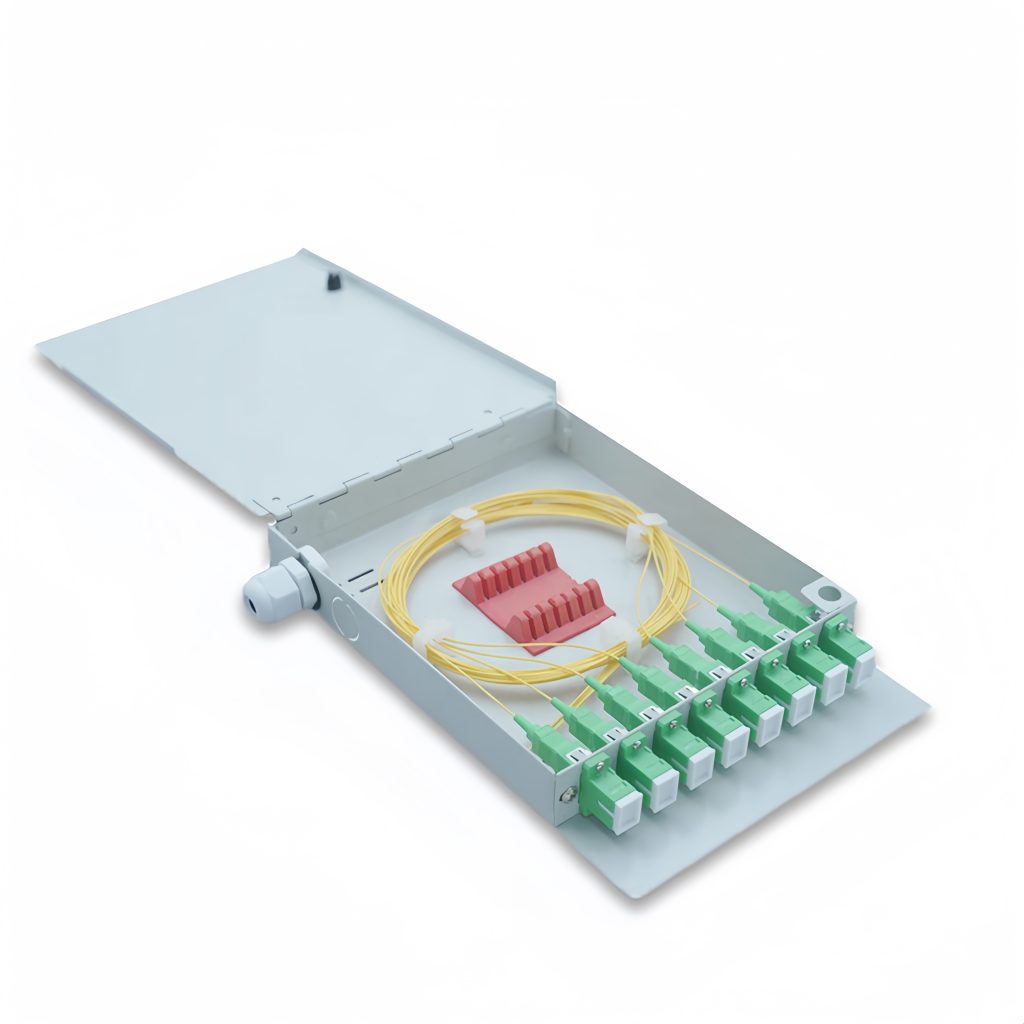 8 port metal fiber termination box for indoor application