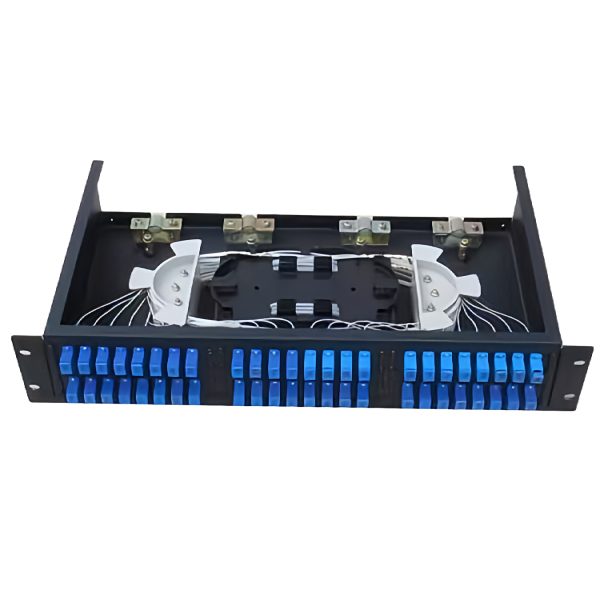 2u 48 port fiber patch enclosure with 8pcs 6-port sc adapter panel