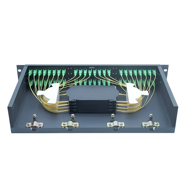 2u fiber termination box with 48 sc apc adapter panel