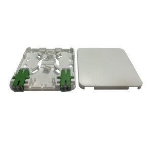 indoor ftth 2 port fiber wall socket with 2 sc adapter interface